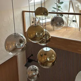 s.luce Orb 8-flg. E27 60 cm Rund Gold Verlauf/Rauch/Schwarz