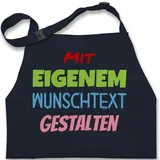 Kinderschürze Schürze Kinder Jungen Mädchen - Aufdruck selbst gestalten - Wunschtext - 7-14 Jahre - Navy Blau - zum selber verschiedenen textfarben individuell bedrucken personalisierter - 7-13 Jahre