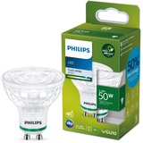 Philips LED Classic ultraeffiziente GU10 Lampe, B-Label, 50W klar, kaltweiß
