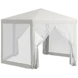 Rutaqian Partyzelt 4x4m Sechseckiges Partyzelt mit Moskitonetz, (für Garten und Camping, Gartenpavillon, Partyzelt), Gartenzelt aus Polyester und Metall