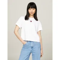 Tommy Jeans T-Shirt »TJW BXY BADGE TEE EXT«, mit Logostickerei, Gr. XS (34), White, , 88590409-XS