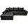 luma-home Vintage Ecksofa Schlafsofa Eckcouch L-Sofa mit Ottomane u. Bettkasten in Schwarz / 18016 - 2 Jahre Gewährleistung - mind. 14 Tage Rückgaberecht - Schwarz