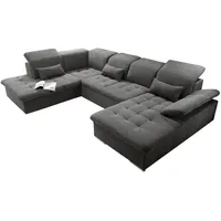 ed-lifestyle Wohnlandschaft U-Form Webstoff 3-Sitzer Braun
