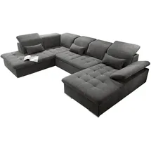 ed-lifestyle Wohnlandschaft U-Form Webstoff 3-Sitzer Braun