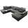ed-lifestyle Wohnlandschaft U-Form Webstoff 3-Sitzer Braun