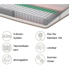 Yatas Bedding Taschenfederkernmatratze Penta-Z ca. 120x200 cm