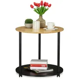 Relaxdays Beistelltisch Schwarz, Holz, Kunststoff, 60x59x60 cm, Wohnzimmer, Wohnzimmertische, Beistelltische