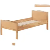 Erst-Holz Seniorenbett extra hoch Buchebett natur massiv 90x200 Einzelbett Futonbett Rollrost 60.70-09