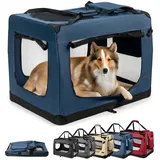 LIONTO Hundetransportbox 90 x 61 x 65 cm Dunkelblau