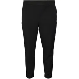 Vero Moda Curve "VMCMAYA MW LOOSE SOLID PANT CUR NOOS", Damen, Gr. 48, Länge 32, schwarz, Web, Obermaterial: 62% Polyester, 33% Viskose, 5% Elasthan, unifarben, regular fit knöchellang, Hosen Anzughose