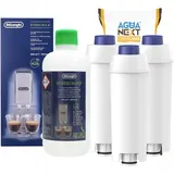 3x Agua Next Filter für Delonghi Kaffeemaschinen + original Delonghi Entkalker