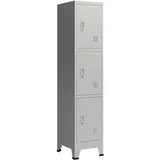 [en.casa] Schließfachschrank Stahl 180x38x45 cm Grau abschließbar