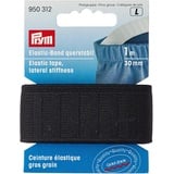 Prym schwarz 950312 Elastic-Band querstabil 30 mm, Polyester, 1 m