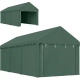 Outsunny Zeltgarage Carport Garagenzelt Autoüberdachung Garagenüberdachung Lagerzelt UV-beständig Wasserdicht Unterstand mit Roll-up-Fenster (4x8 m, Grau)
