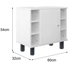 ML-Design Waschbeckenunterschrank 60 x 54 x 32 cm Weiß