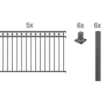 GAH Alberts Metallzaun Circle Set 5 Matten 1,0 x 10 m anthrazit