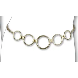 Kettengürtel BERND GÖTZ "Kettengürtel in elegant abgestuftem Ringdesign", Damen, Gr. S1, gold, Metall, Gürtel