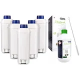 Set für Delonghi Aqualogis AL-S002 5 Stück, EcoDecalc Entkalker 500ml 1 Stück Bürste AQ-434