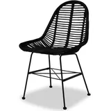 vidaXL Esszimmerstühle 2 Stk. Natur Rattan Schwarz