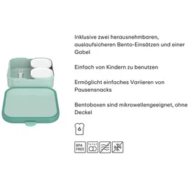 Mepal Campus Brotdose mit Bento-Einsatz und Gabel 1,3 l Cool Pink