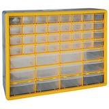Proregal Cosimo Kleinteilemagazin mit 44 Schubfächer grau/gelb | HxBxT 39x50x16cm | Kleinteileregal, Sortimentsboxen, Sortimentskastenregal, Regalsystem