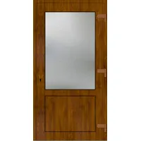 Kunststoff Nebeneingangstür nach Maß "CELINE-Q" Golden Oak holzähnlich außen öffnend DIN rechts