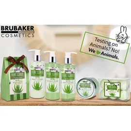 Brubaker Beautyset Bade- und Dusch Set Aloe Vera - 13-teiliges Geschenkset in dekorativem Korb