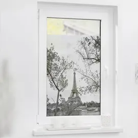 Lichtblick Fensterfolie Paris, 1 St., blickdicht, strukturiertKlebepunkte, selbstklebend, Sichtschutz schwarz-weiß, Fensterfolie, 30978430-4