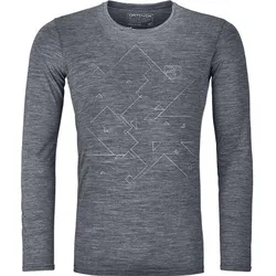 ORTOVOX Herren Shirt 185 MERINO TANGRAM LS M, grey blend, XXL