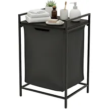 Relaxdays Wäschesammler mit Ablage, ausziehbar, HBT: 72 x 50 x 33 cm, tragbare Wäschebox, 65 Liter Innensack, schwarz