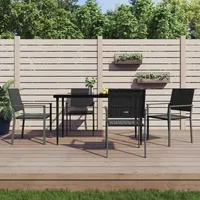 VidaXL 5-tlg. Garten-Essgruppe Poly Rattan und Stahl
