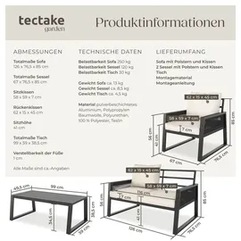 Tectake Captive Loungeset dunkelgrau