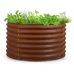 Blumfeldt Rust Grow Hochbeet Gartenbeet verzinktes Stahlblech Rost-Finish Rostrot