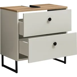 BASIC by Balculina Waschbeckenunterschrank Linea (1-St) Breite 60cm, U-Profil Füße, Unterflurauszug beige