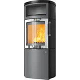 Kaminofen Hark 44-5.8 GT ECOplus RUA 8 kW - Ofenkacheln: opak-schwarz - Korpus: titan/verchromt