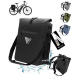 MIVELO Fahrradtasche für Gepäckträger - 3in1 Gepäckträgertasche Rucksack Umhängetasche - 100% wasserdicht - mit herausnehmbarer Laptoptasche Carbon