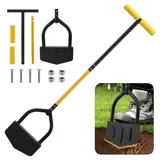 Rasenkantenstecher,Rasenkantenschneider,Halbmond-Rasenkantenschneider mitT-Griff,Rasenkantenstecher mit Stiel 106cm,Langstieliges Kantenmesser für Rasenkanten,Kantenmesser für Gehwege,Gartenkanten Hof