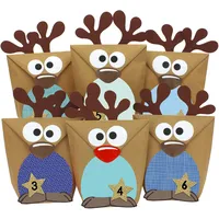 Papierdrachen Adventskalender 2025 zum Befüllen - 24 Rentiere aus Kraftpapier - türkis-blau - inkl. Zubehör - DIY Set zum Basteln & Gestalten