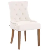 CLP Esszimmerstuhl Aberdeen Samt creme/antik-hell