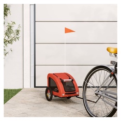 vidaXL Fahrradhundeanhänger Fahrradanhänger für Hunde Orange Oxford-Gewebe und Eisen orange 53 cm x 124 cm x 53 cm