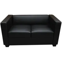 MCW Sofa Leder 2-Sitzer Schwarz