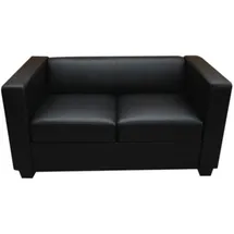 MCW Sofa Leder 2-Sitzer Schwarz