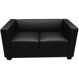 MCW Sofa Leder 2-Sitzer Schwarz