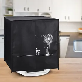 kwmobile Hülle kompatibel mit Thermomix TM5 / TM6 - Küchenmaschine Abdeckhaube - in Weiß Schwarz Pusteblume Love