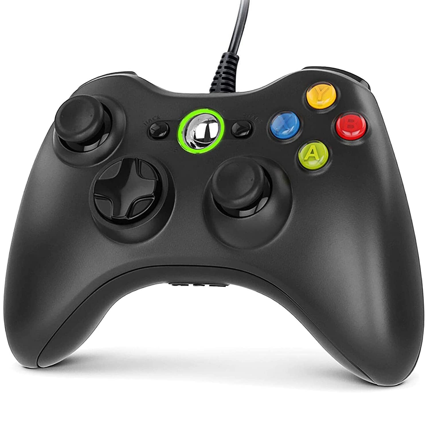 Gezimetie Controller für Xbox 360, Gamepad Joystick mit USB Kabel, Wired Gamepad für Microsoft Xbox 360 und Xbox 360 Slim/Windows PC(Windows 7/8/8.1/10/XP/Vista)