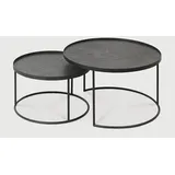 Ethnicraft Indoor Couchtisch Set Metall, - schwarz