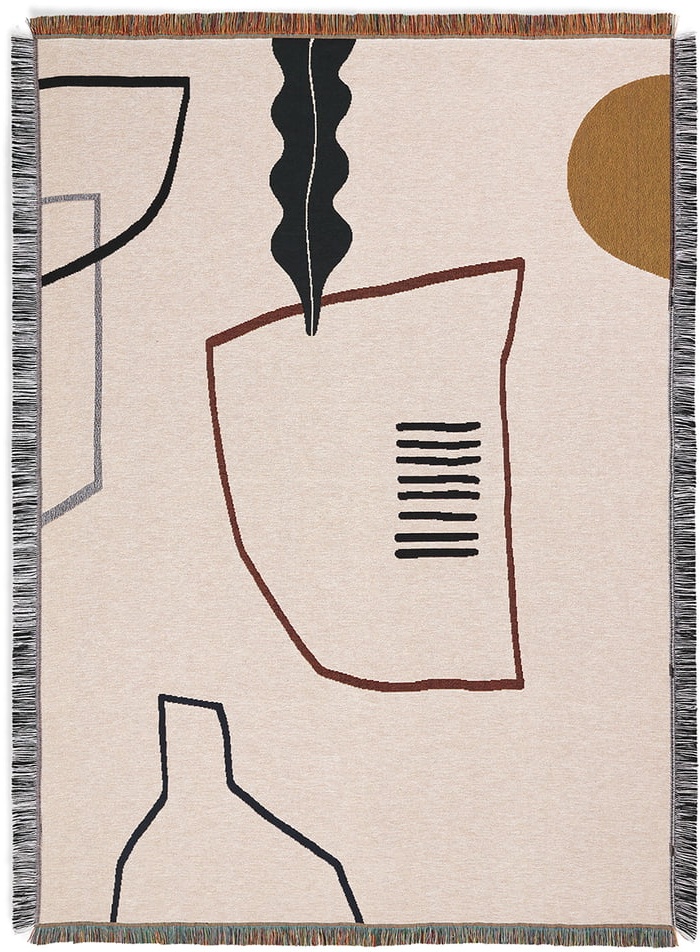 ferm LIVING - Mirage Decke, 120 x 170 cm, off-white