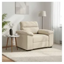 vidaXL Fernsehsessel 60 cm Leinen 52 x 84 x 77 cm Beige mit Rollen