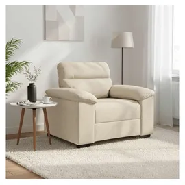 vidaXL Fernsehsessel 60 cm Leinen 52 x 84 x 77 cm Beige mit Rollen