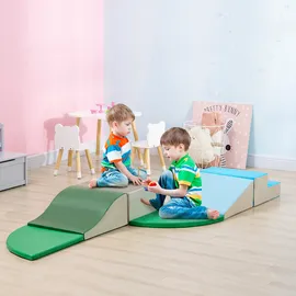 Homcom 6 XXL-Schaumstoffbausteine für Kinder Motorikmodule - Lernspielzeug - Motorikparcours Kind zertifiziert Normen EN71-1-2-3 Hindernis EPE-Schaumstoff Kunststoffbeschichtung
